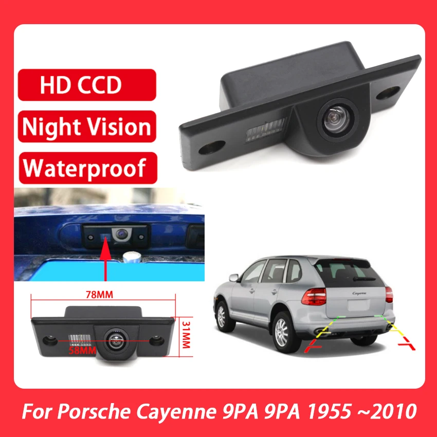 

HD 1080*720 Fisheye Lens 170 Degree Starlight Night Vision Car Reversing Rear View Camera For Porsche Cayenne 9PA 9PA 1955 ~2010