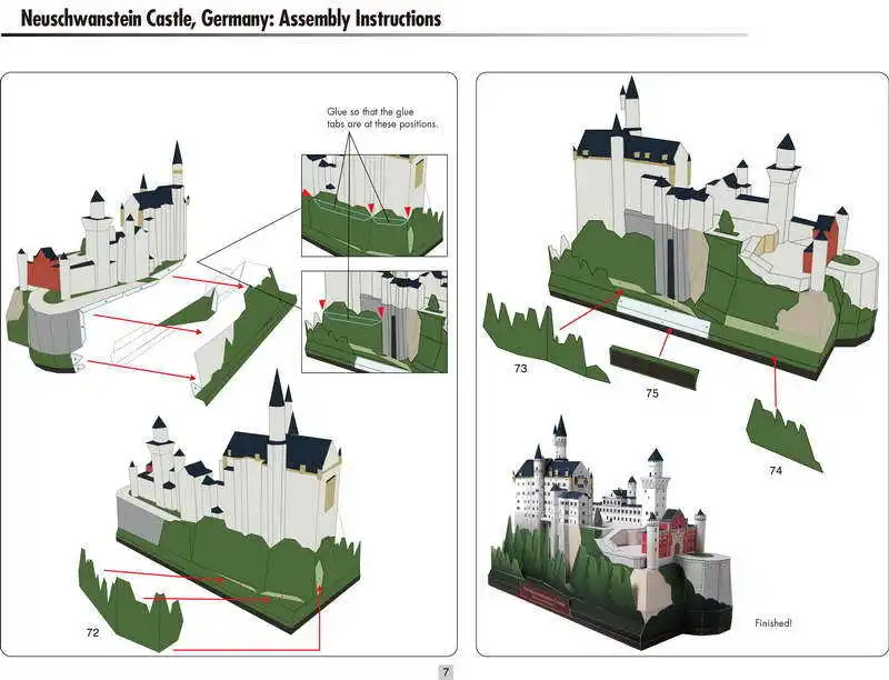 Немецкая 3D бумажная модель замка нейшваншэйна всемирно известная архитектурная