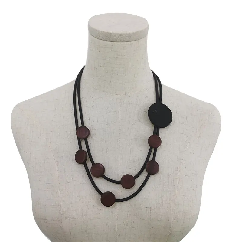 Женское короткое кожаное ожерелье YD &amp YDBZ разноцветное круглое деревянное в