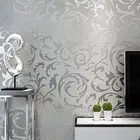 Серый 3D Викторианский дамасский тисненый настенный бумажный рулон домашний Декор Гостиная спальня настенные покрытия Серебряный цветочный роскошный настенный бумажный