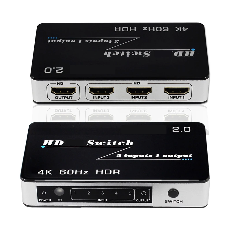 

3x1 Switch 5x1 HDMI Switch HDMI 2.0 4K 60Hz HDR Multi Input Video Converter for Macbook PS4 PS5 Pro DVD Laptop PC To TV Monitor