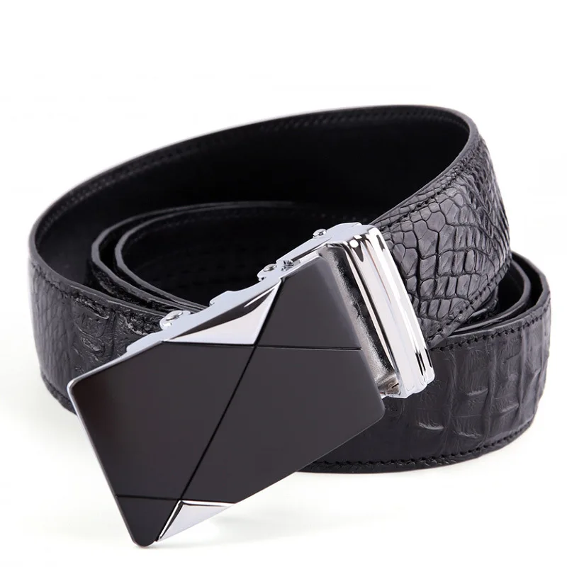 

Really Crocodile Man Belt Leisure Time Genuine Leather Male Automatic Buckle luxury brand masculino holographic belts for women