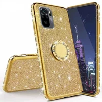 glitter diamond phone case for xiaomi redmi note 10 pro max 10s 9s 9 8t 8 7 k40 k30 k20 9a 9c 8a with magnetic ring holder cover