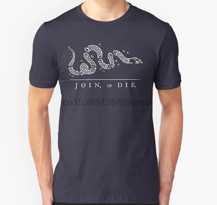 Мужская футболка с коротким рукавом унисекс рисунком из мультфильма Join or Die