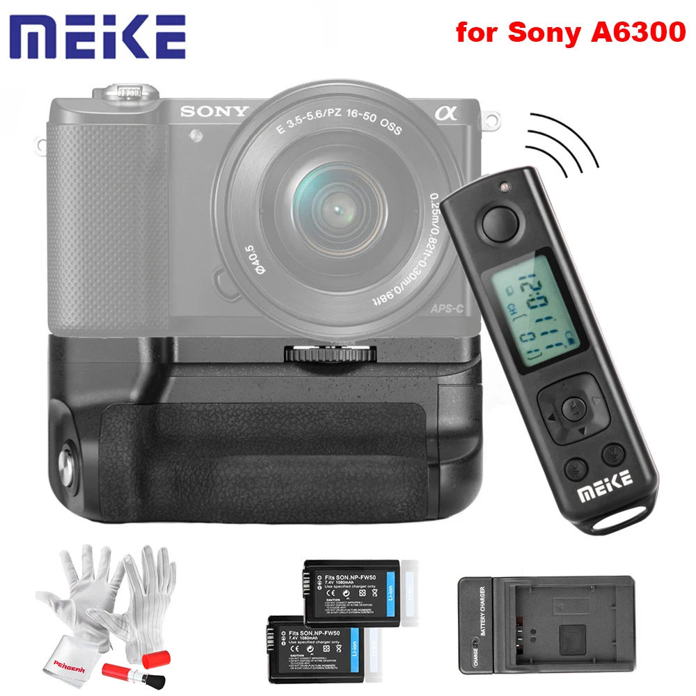 Meike MK A6300 Pro Батарейный держатель с аккумуляторами Встроенный 2 4G беспроводной