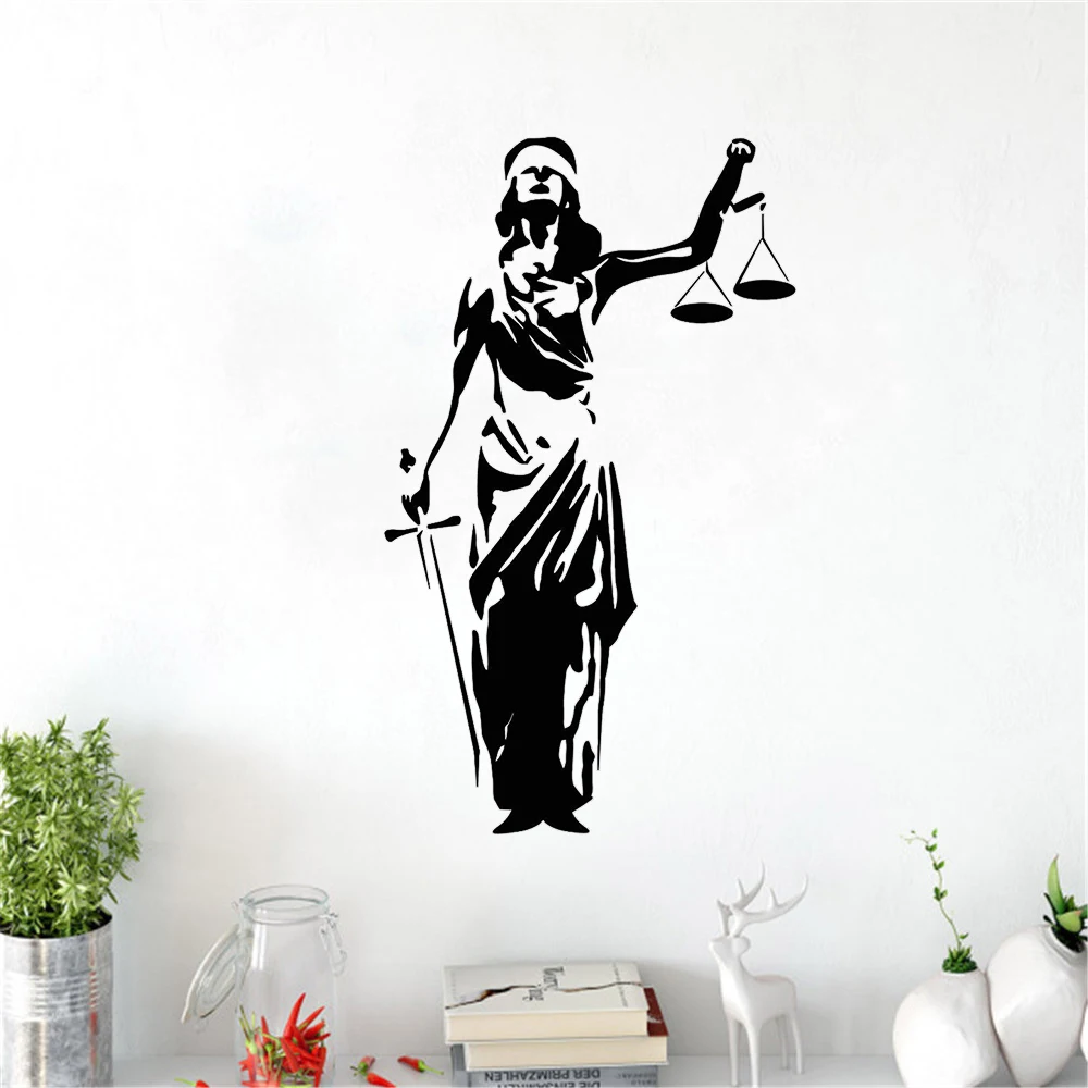 Law Office Наклейка на стену леди Justice Themis суд наклейки виниловый Декор для дома