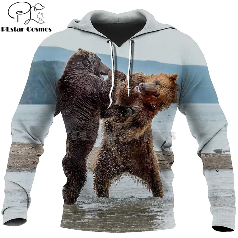 

PLstar Cosmos bear HUNTING 3D Printed Shirts 3D Print Hoodies/Sweatshirt/ZipperMan Women big black bear Bow Hunter battle-14