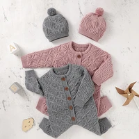toddler baby girl knitting romperhat baby girl boys knitting jumpsuit one piece outfit autumn winter baby boys girls clothes