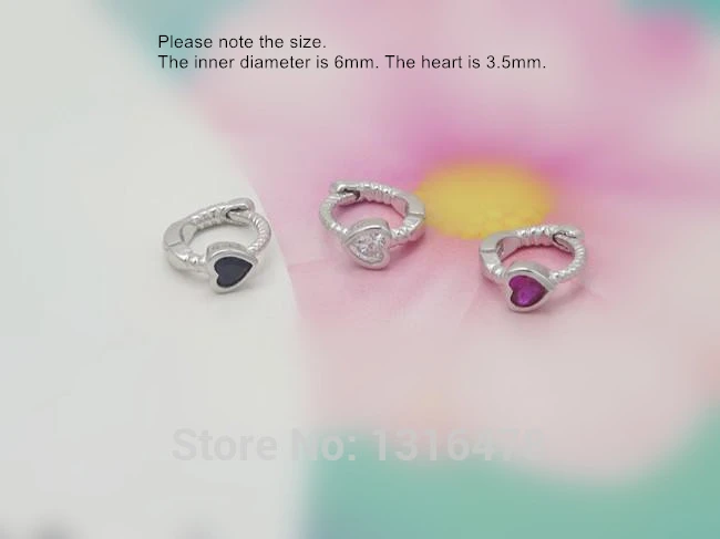 Серьги из серебра 925 пробы модные циркониевые маленькие серьги в форме сердца