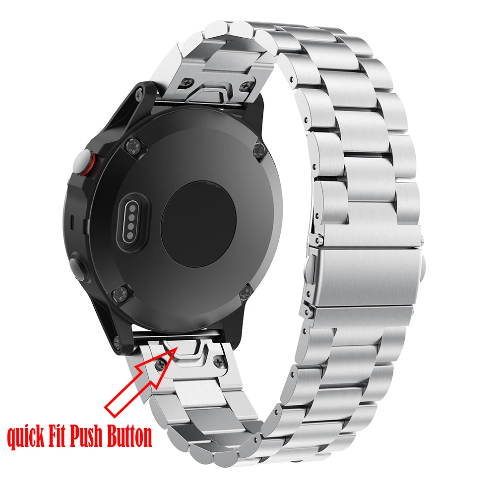 Ремешок из нержавеющей стали для Garmin Fenix 5 5X 5S 6 6s 6x Pro 3HR модный металлический