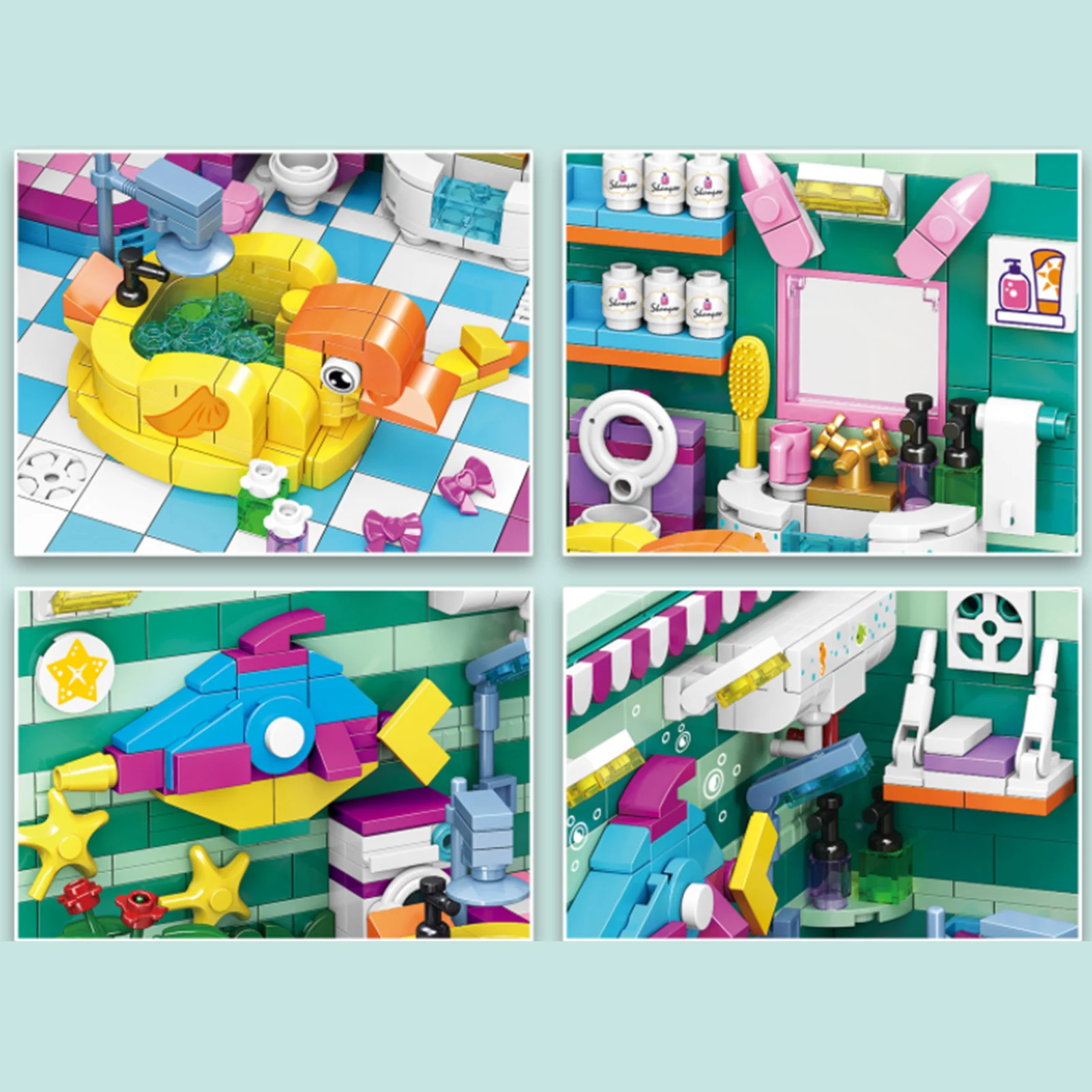 DIY Cabin ABS Miniature Kitchen Bathroom Puzzle Building Blocks Kit Toy Mini Innovative Assembly Children Christmas Gift | Игрушки и