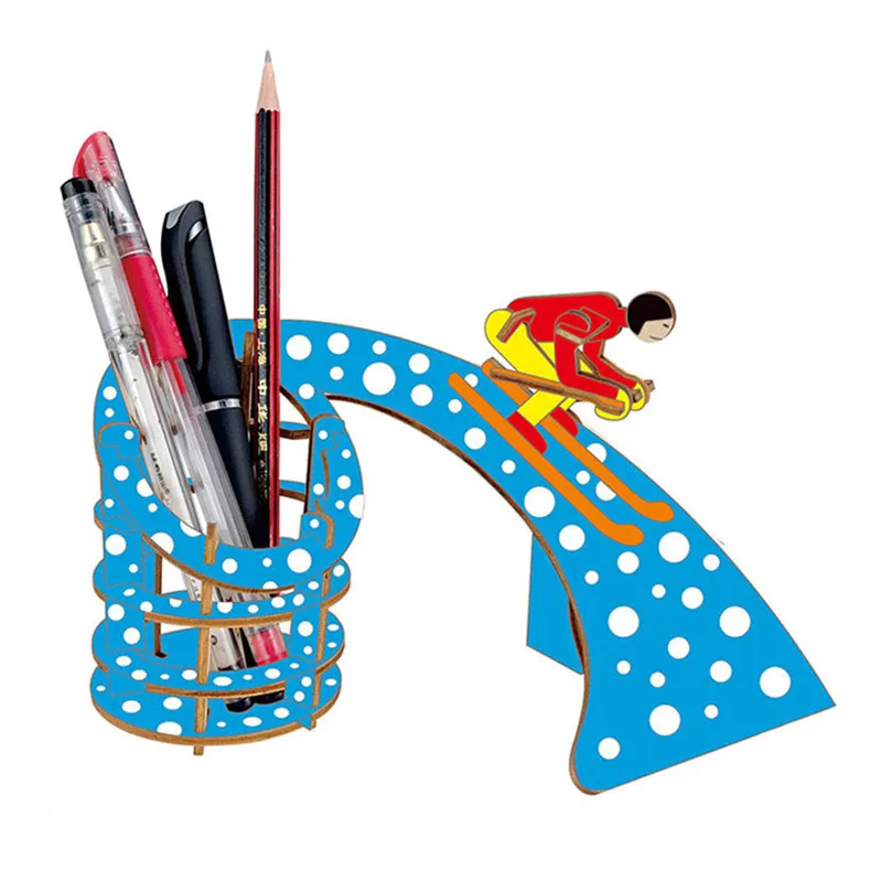 

Деревянные детские строительные блоки для раннего развития, игрушки «сделай сам», горшок для щеток, строительные игрушки, 3 варианта