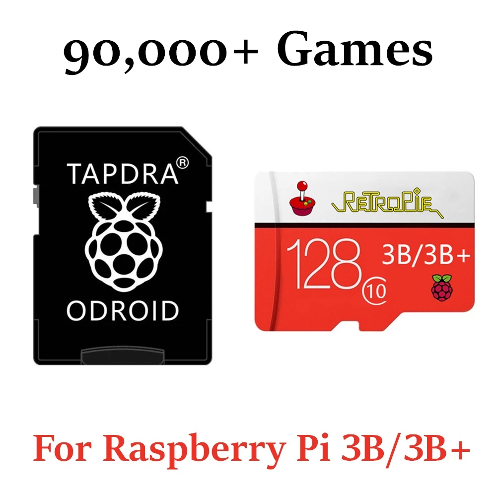 Совершенно новая карта памяти MicroSD 128G RetroPie 90000 + для игр Raspberry Pi 2 3 и 3B эмуляционная