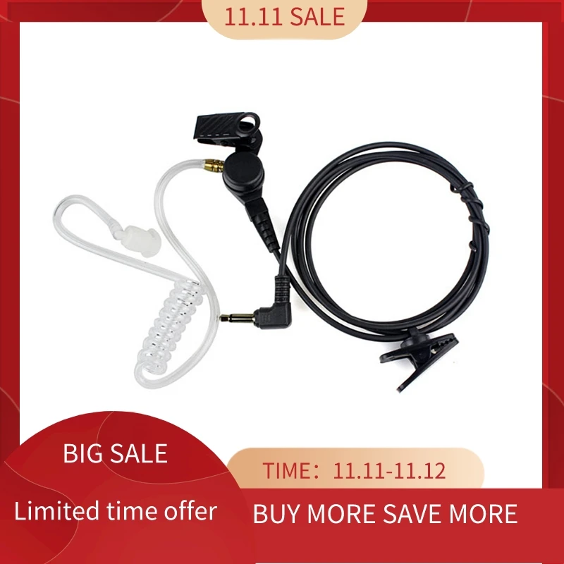 

Straight Listen Only Transparent Flexible Acoustic Tube Earpiece 3.5mm Earphone headset Mono Jack for Walkie-talkie