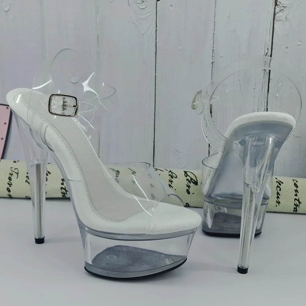 Сандалии Leecabe женские на платформе прозрачные туфли высоком каблуке 15 см/6 дюймов