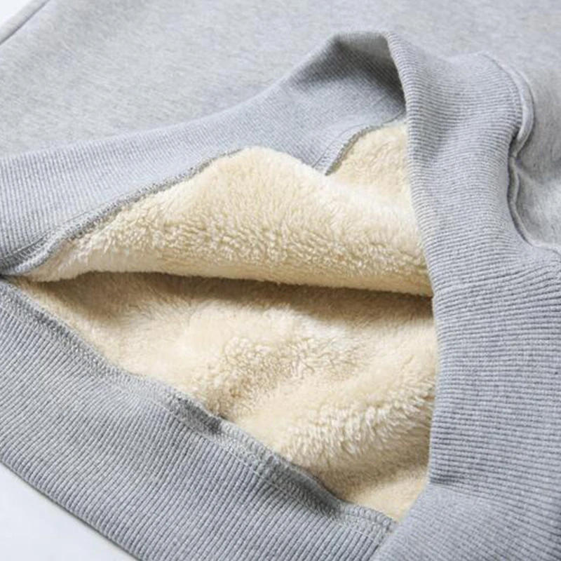 

Winter Plus Velvet Thickening Sweatshirts Men's Casual Long Sleeve Round Neck Loose Hoodie Simple Plus Size Men Clothing
