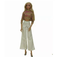 colorful crop top white pants 16 bjd doll clothes for barbie clothes outfit set shirt trousers 11 5 dolls accessories kids toy
