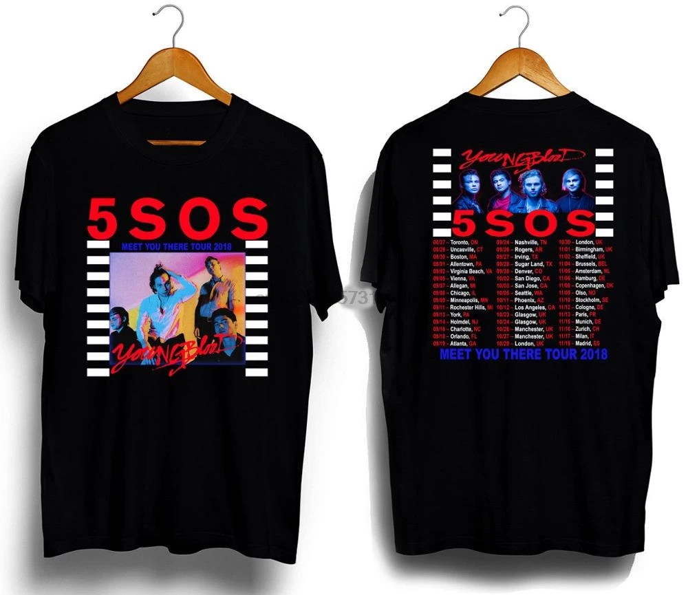 5 Seconds Of Summer SOS Meet You There Tour Dates Blck футболка все размеры|Мужские футболки| |
