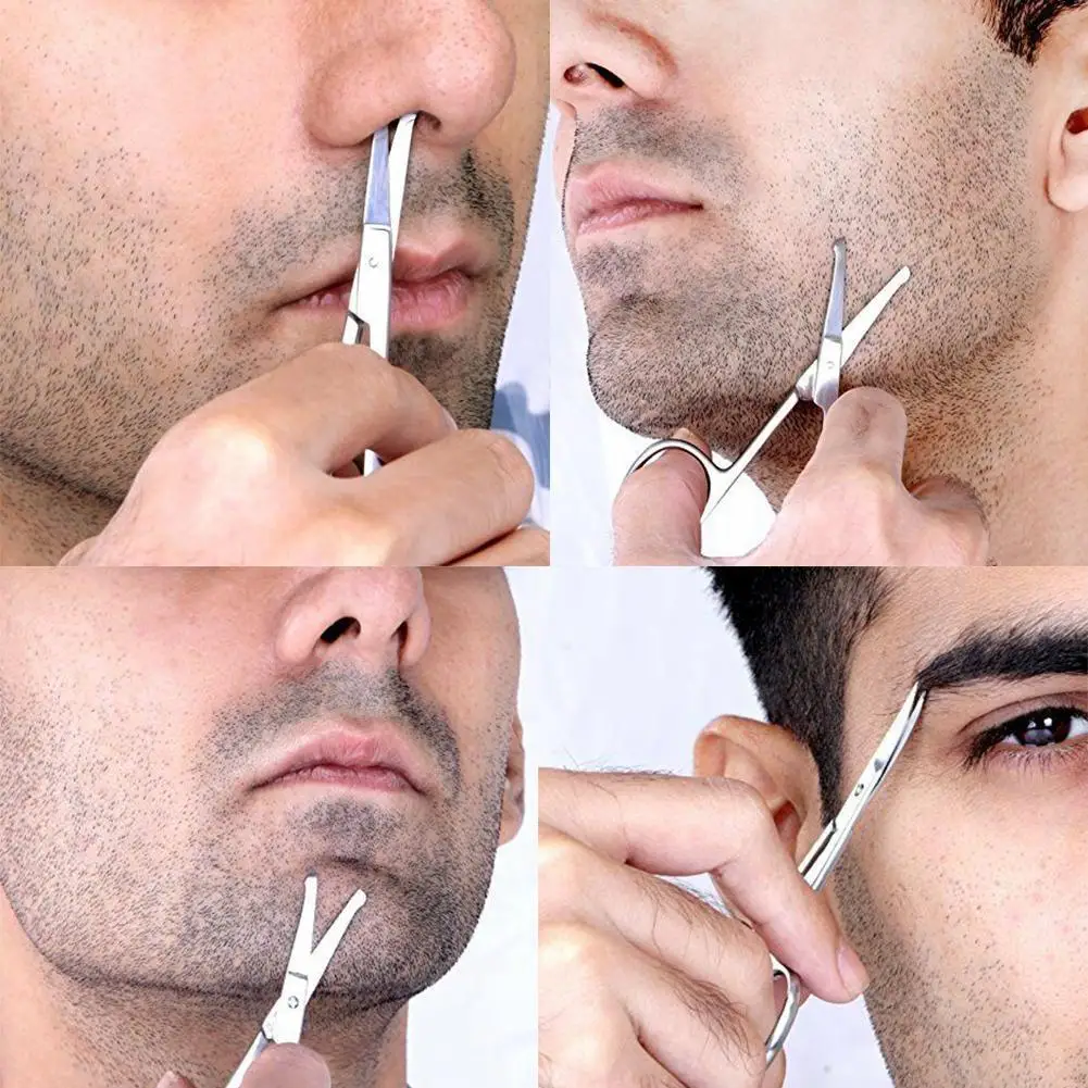 

Round Tip Eyebrow Nose Hair Trimming Trimmer Scissors Tip Eyebrow Multi Trimming Scissor Beard Hair Purpose Round With T2V0