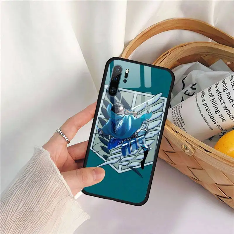 

Ackerman Attack on Titan anime Phone Case Tempered glass for Huawei P9 P10 P20 P30 Pro Plus Lite Mate 9 NOVA 3E 3I