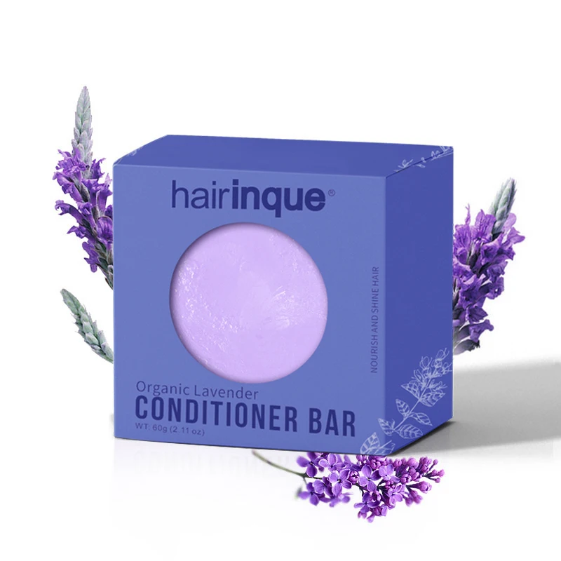 HAIRINQUE органический ручной работы Лавандовый кондиционер бар Твердый кондиционер для волос мыло питает и делает волосы блестящими портативными для путешествий