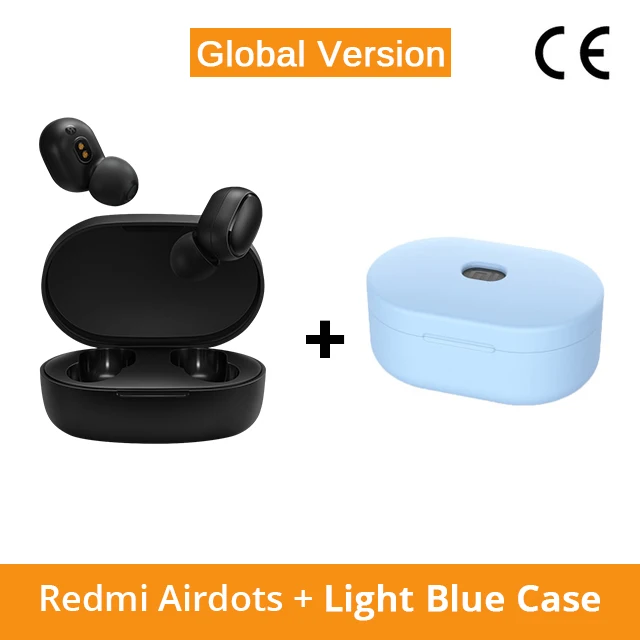 GV N LightBlue Case Оригинальные Xiao mi Red mi AirDots TWS mi True беспроводные bluetooth-наушники с mi c Bluetooth 5,0 ANC Handsfree Наушники управление AI - Цвет: GV N LightBlue Case