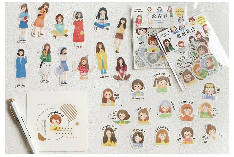 JIANWU Kawaii зеленый стикер s сумка девушка Скрапбукинг DIY Декор милый завод пуля журнал наклейки аксессуары школьные канцелярские принадлежности