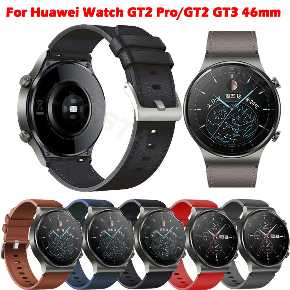 

Genuine Leather 22mm Straps Watchband For Huawei Watch GT3 GT2 46mm GT 2Pro Smartwatch Official Bracelet Honor Watch Magic2 46mm