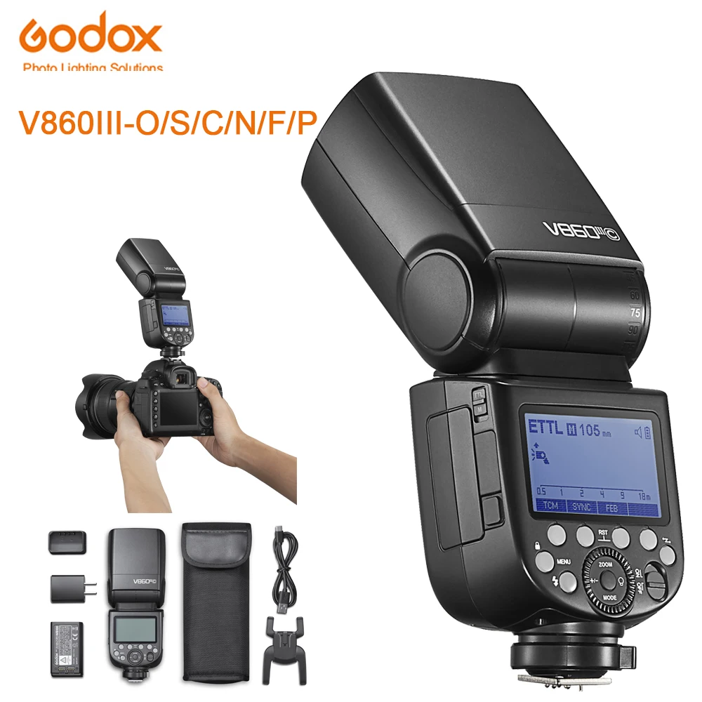 

Godox V860III V860 III E-TTLII HSS 1/8000 2.4G Li-ion Battery Speedlite Flash For Fuji Olympus Panasonic Sony Canon Nikon Pentax