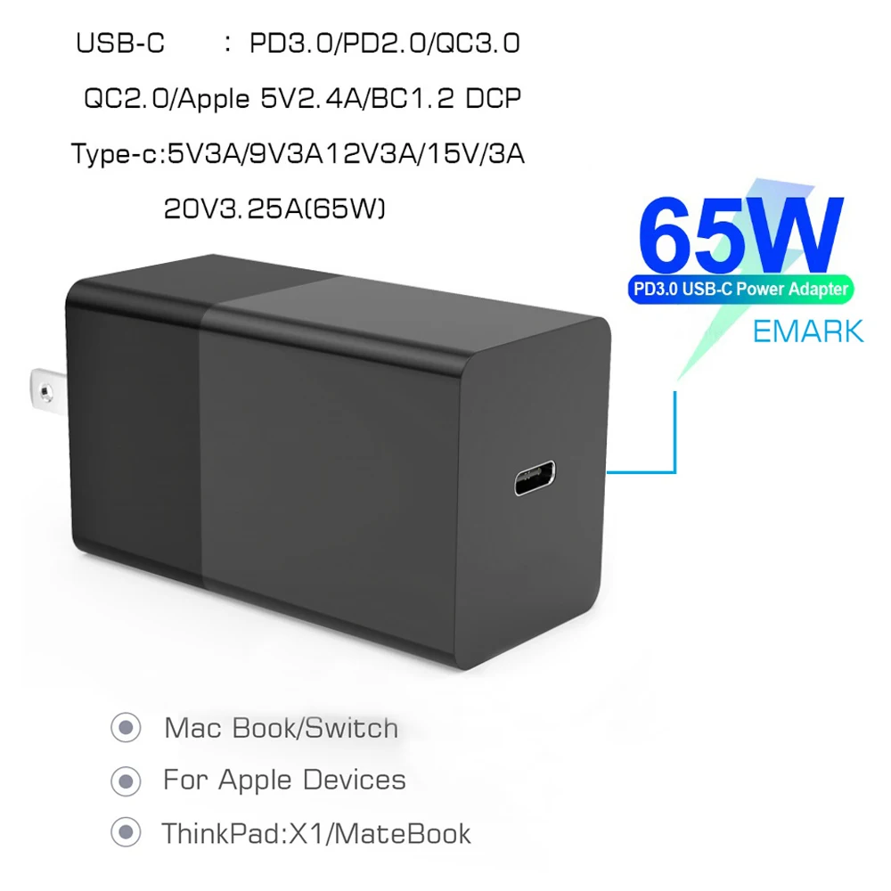 ган 65w кабель usb type c с функцией быс