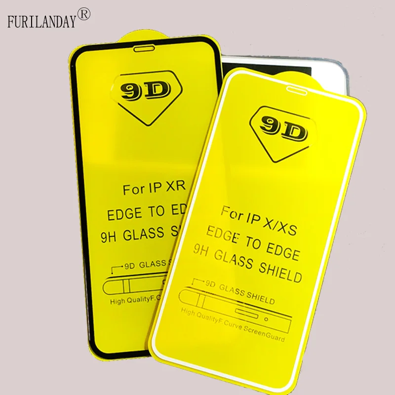 

2pcs/Lot 9D protective glass for iPhone X XS Max XR 6 6S 7 8 plus glass screen protector for iPhone 11 Pro Max screen protection