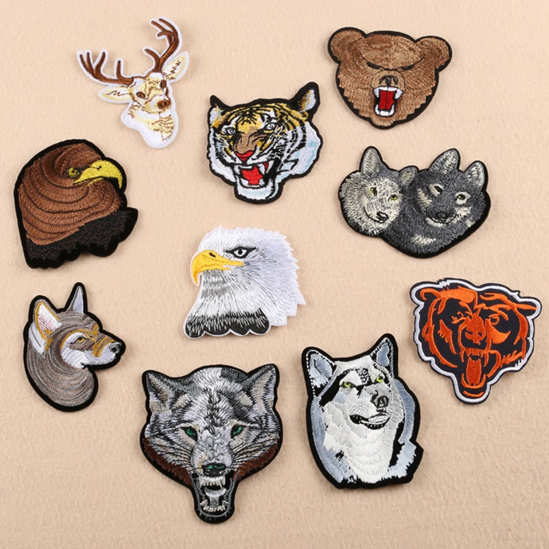 

1pcs Wolf Dog Eagle Tiger Animal Patch Clothing Accessories Embroidery Badge Customization Clothing Ironing Sewing Patches