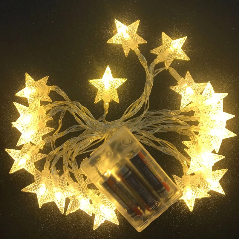 

LED Star Fairy Garland String Lights Novelty New Year Christmas Home Indoor Decoration Wishing Stars Curtain String Light