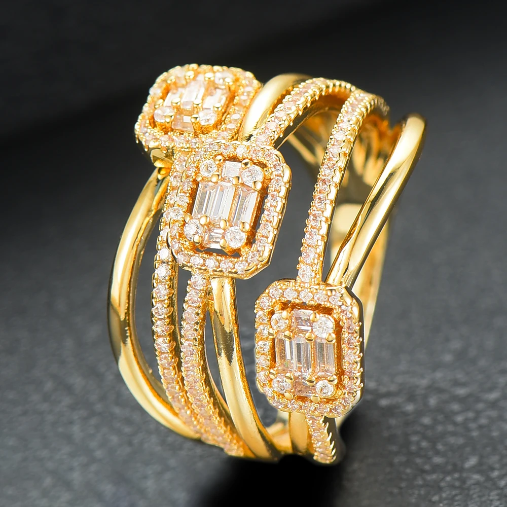 GODKI Роскошные звеньевые цепи толстые кольца с цирконием камни 2020 женские