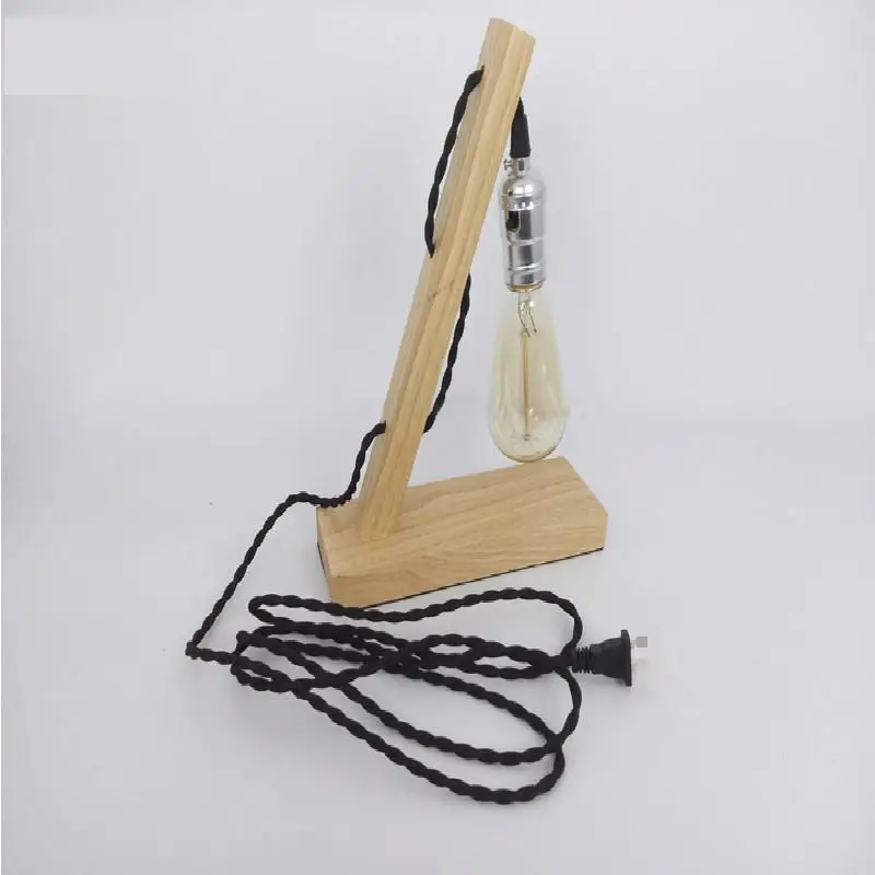 Винтажная деревянная настольная лампа Эдисона коридор для кофе скандинавский