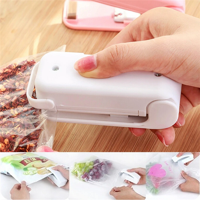 

1Pcs Portable Mini Household Sealing Machine Sealer Food Saver Plastic Bag Capper Hand Pressure Sealer Without Battery HOT