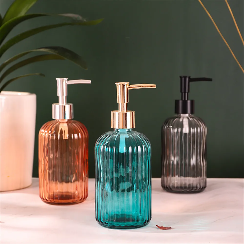 

450ml Glass Soap Dispenser Bathroom Hand Washing Hair Conditioner Shampoo Bottle Kitchen Detergent Storage Sub-bottle