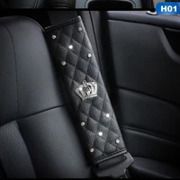 new with diamond car seat belt cover seat belt shoulder pad crown crystal rhinestones shifter gear cover hand brake accessories