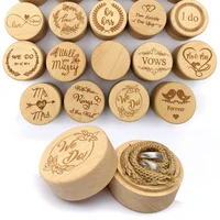 1set wooden ring box natural wood carving jewelry display box country wedding rings holder proposal valentines day gifts decors