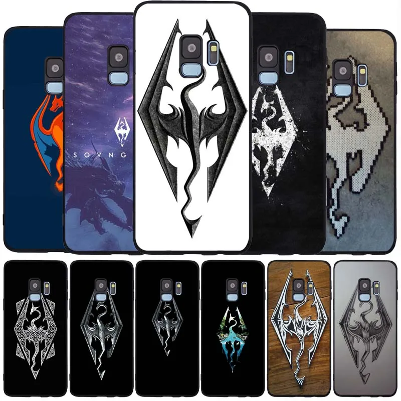 Черный силиконовый чехол Skyrim с логотипом для Samsung S21 S20 A11 S10 S10E S9 S8 Plus Lite Note10 Note20