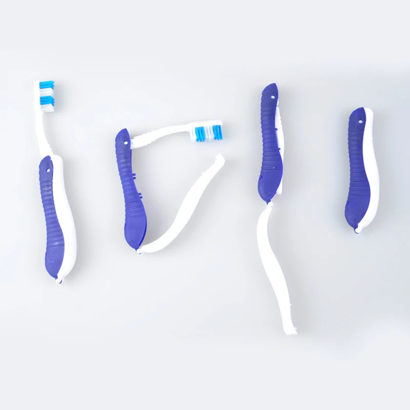 

4pcs Plastic Folding Toothbrush Blue Hippocampus Folding Travel Toothbrush Toothbrush Toothbrush Aviation Hotel Disposable K7K9