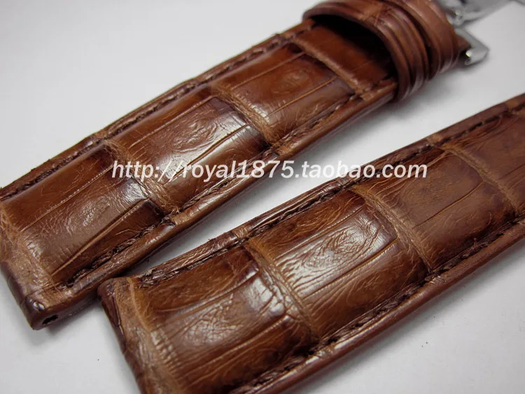 19mm20mm 21mm Handmade Quality Black Brown Crocodile leather Retro watch strap Butterfly buckle Watchband Watch band Accessories