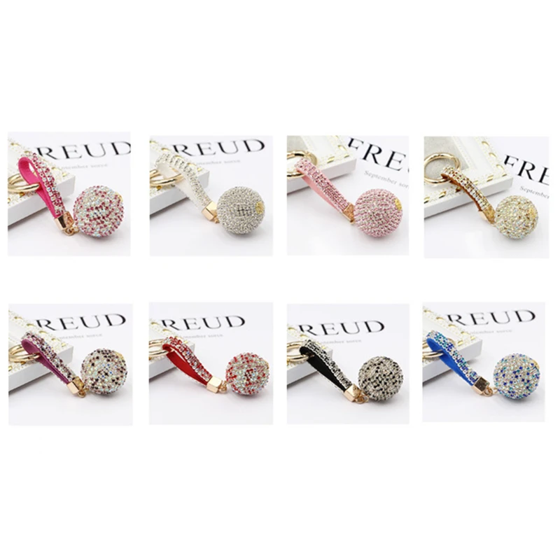 Модный автомобильный брелок стразы милый для ключей шар подвеска кошелек сумка