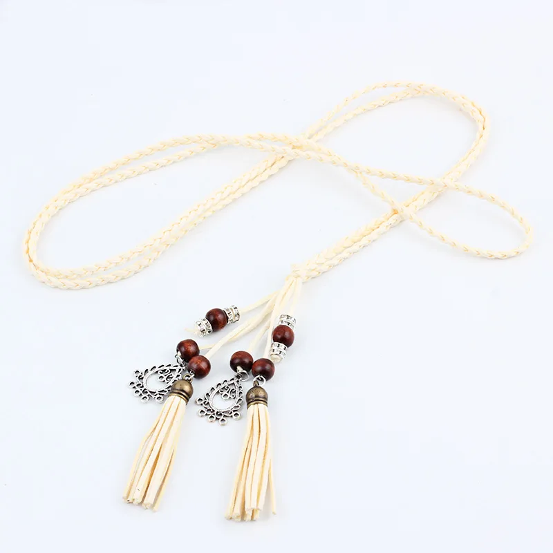 

Women's waist rope fine decoration Korean hand-woven tail waist chain fashion knotted wild dress pendant