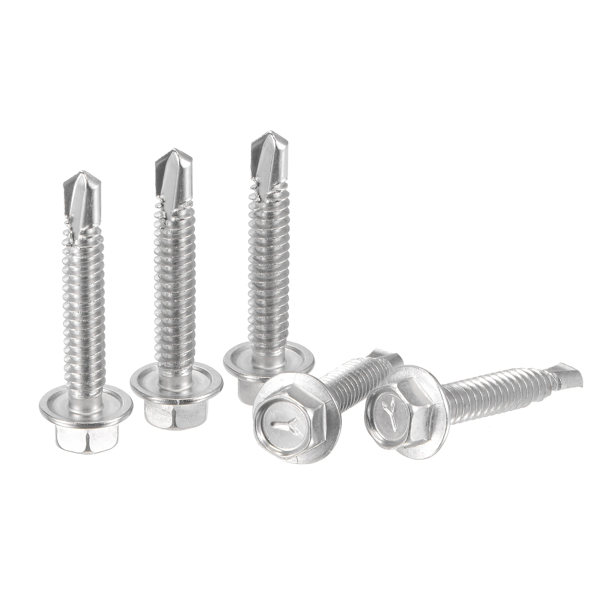 

Uxcell Hex Washer Head Self Drilling Screws, #12 x 32mm 410 Stainless Steel Self Tapping Sheet Metal Screw 25pcs