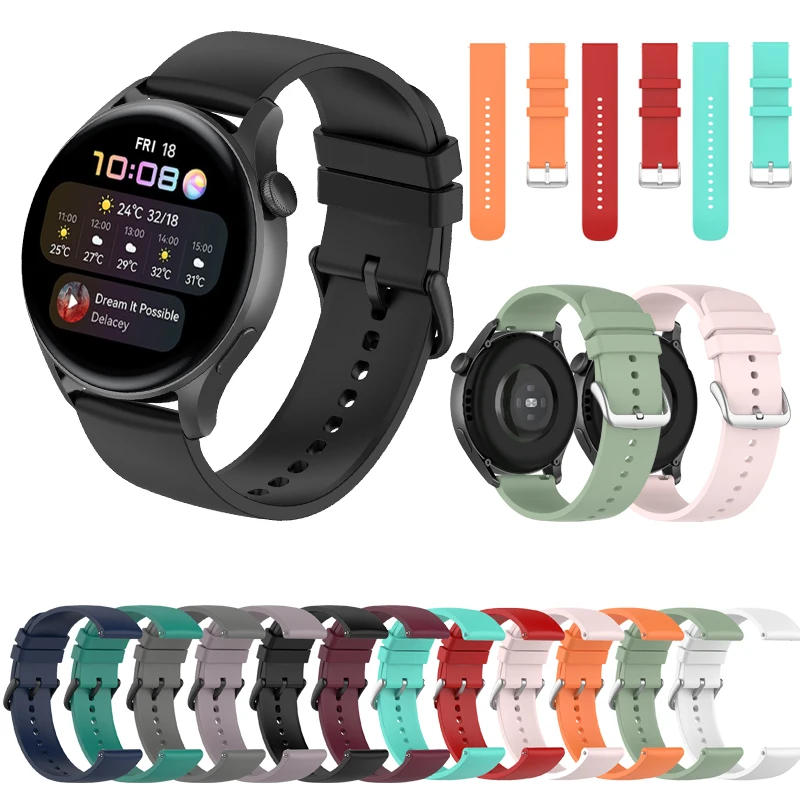 Ремешок 22 мм для Samsung galaxy watch 3/Gear S3 силиконовый браслет Huawei 3 PRO/GT2 pro/GT 2e/GT2 46 мм/GT 42 |