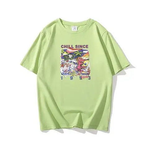 

Star Lisa same paragraph short-sleeved T-shirt female summer retro loose plus size Korean version of the bottoming top