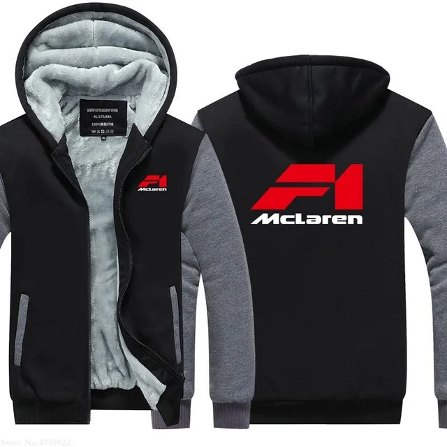 Толстовка мужская флисовая на молнии Свитшот Mclaren Повседневная утепленная