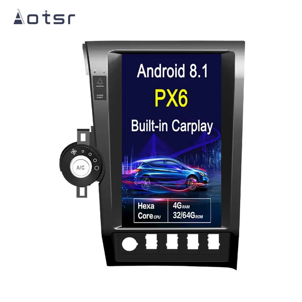 Автомобильный мультимедийный плеер AOTSR 13 6 дюйма PX6 Android 8 1 Tesla style HD экран GPS