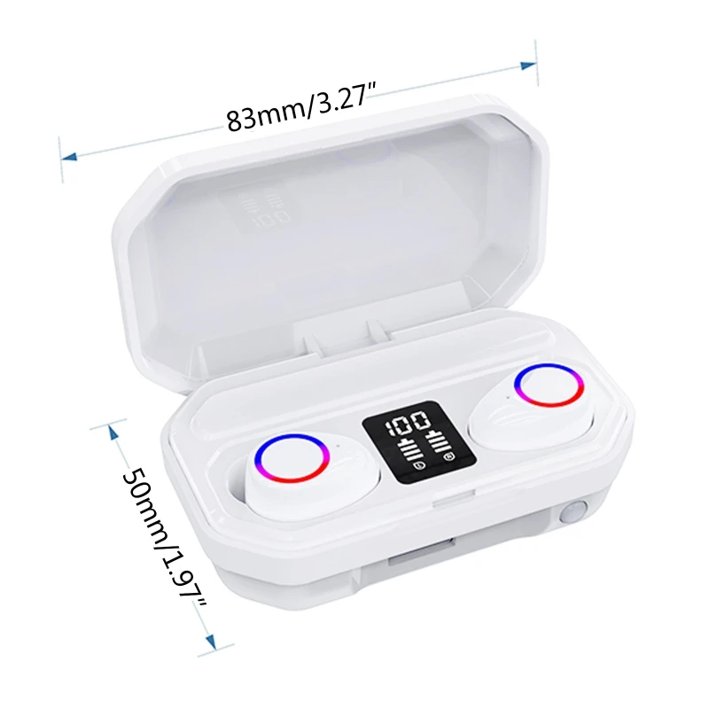 

Bluetooth 5.0 Earphones 50mAh Charging Box Wireless Headphone Stereo Sports X3UB